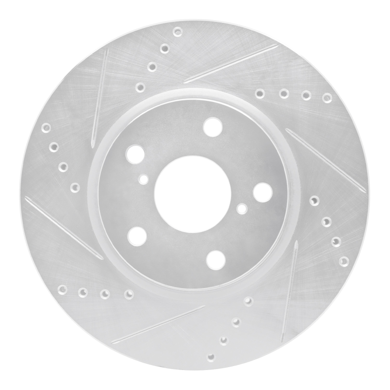 Lexus IS Brake Rotor (1) - Front Right - R1 Concepts - Drilled & Slotted - Silver - `06-`15